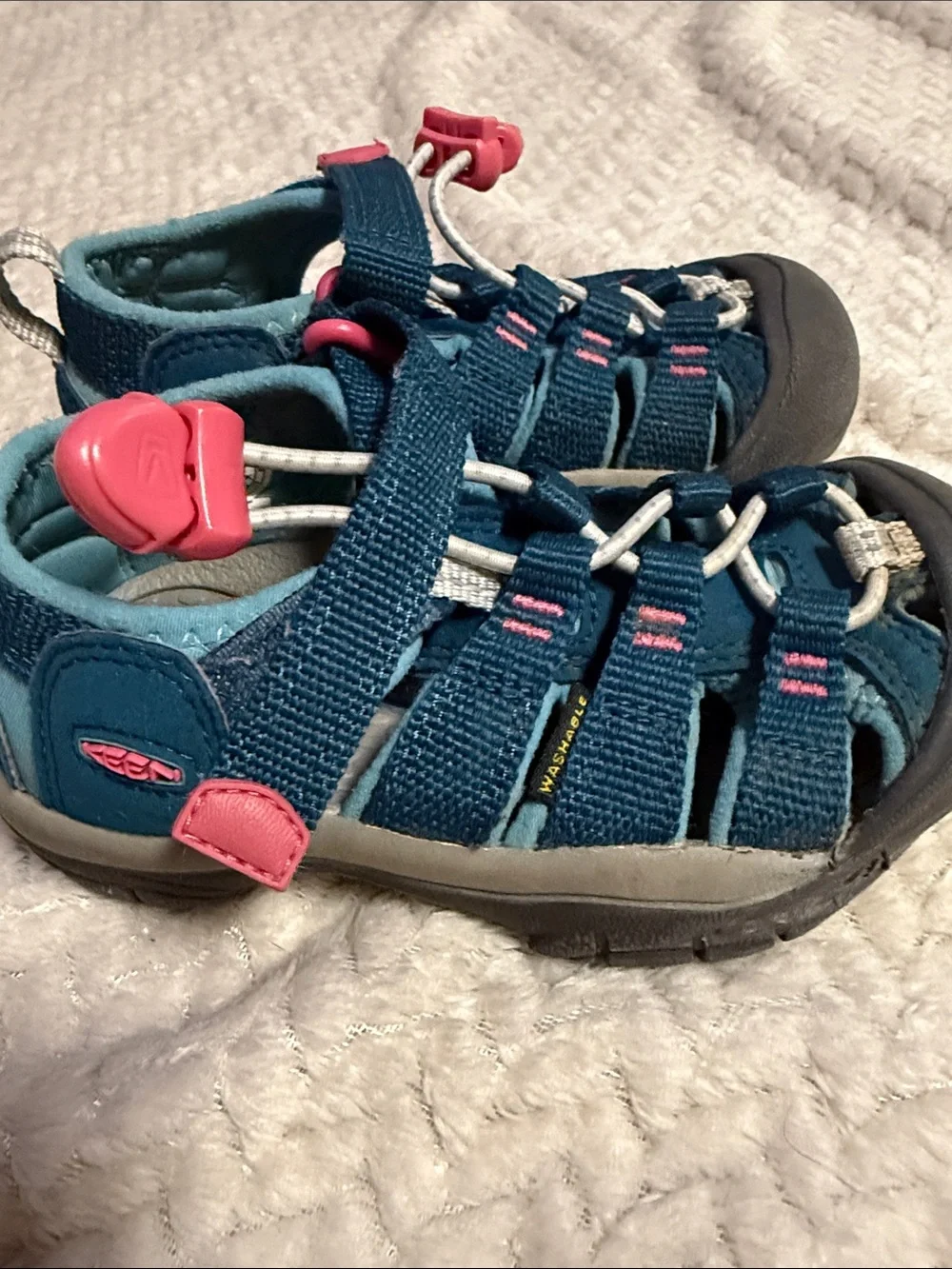 Keen Kids Teal and Pink Closed-Toe Water Sandals